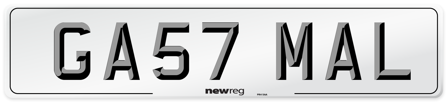 GA57 MAL Number Plate from New Reg